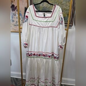 Free People White Maxi Sundress with Square Neck